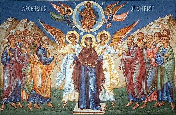 Orthodox icon of the Ascension of Our Lord