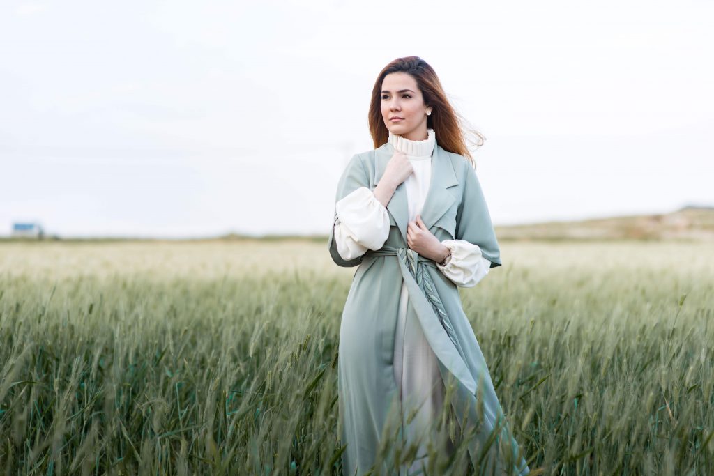 Modestly dressed woman