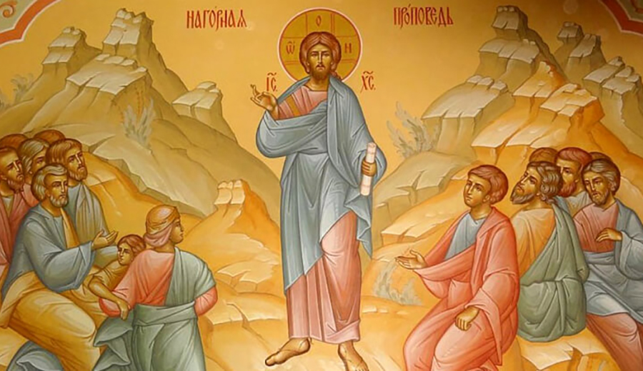 Icon of Christ delivering the Sermon on the Mount