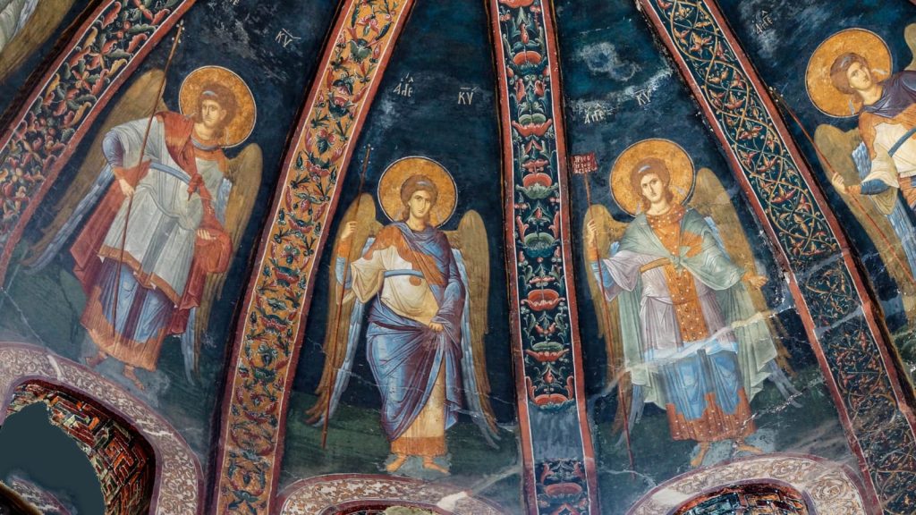 Eastern Orthodox mosaic icon of angels