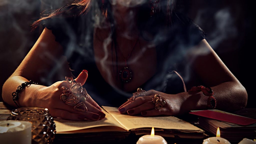 Woman practicing witchcraft
